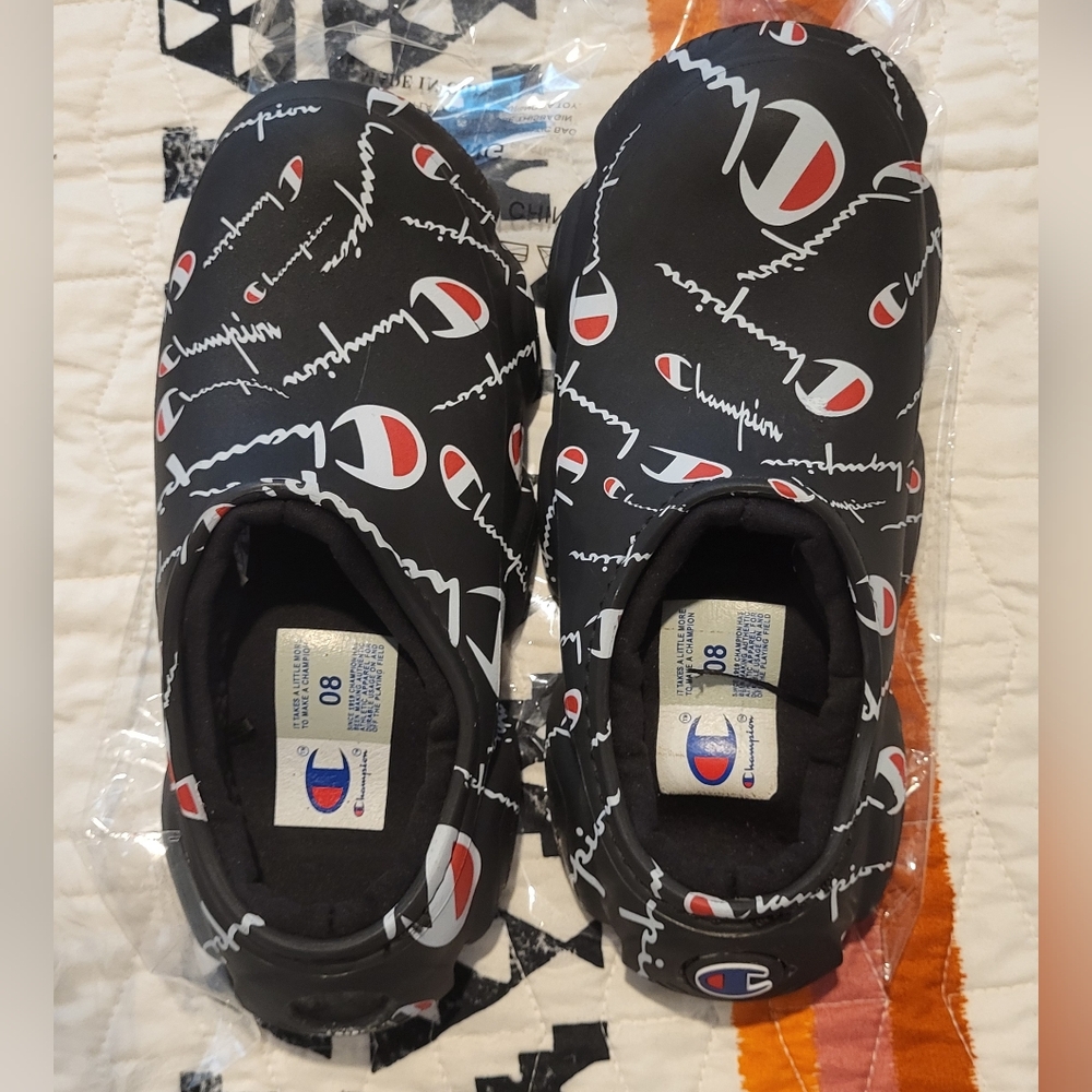 Champion Black and White Slip-On Shoes